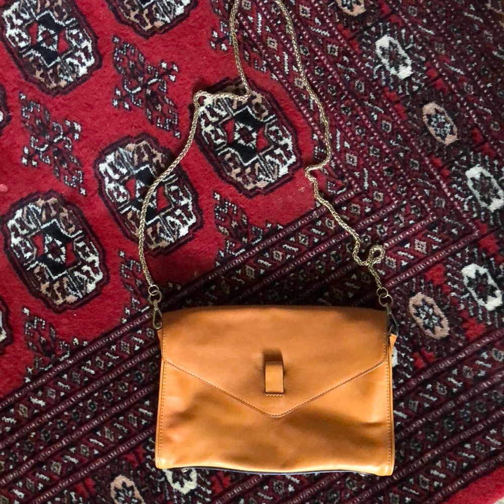 Gryson Tan Leather Purse with chain and tag